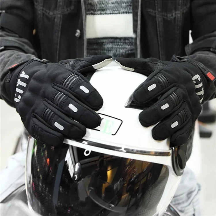 BSDDP 1 Paar wasserdichte Sportradhandschuhe mit Touchscreen-Funktion und Wärmeschutz - Größe: L