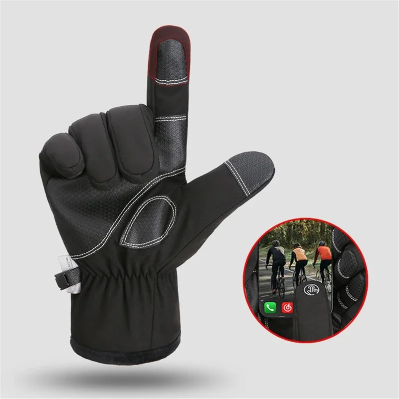 HUNTRANG A023 1 paio di guanti da sci invernali per toccare lo schermo - Nero / M