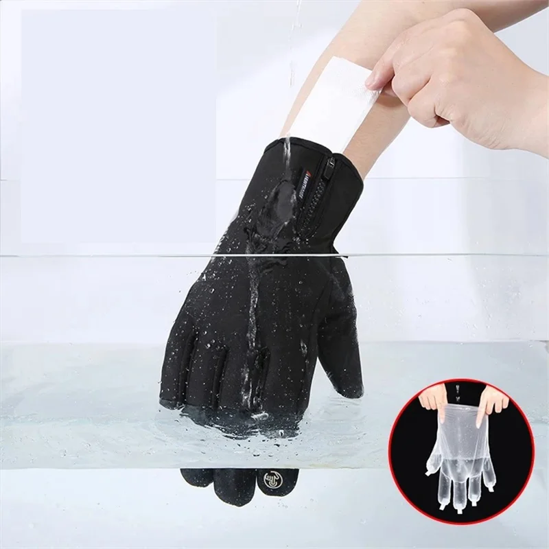 HUNTRANG A023 1 paio di guanti da sci invernali per toccare lo schermo - Nero / M