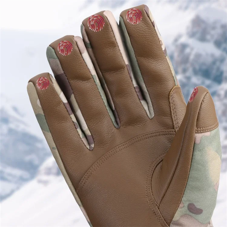 HUNTRANGE A056 1 Par de Cuero+guantes de Pantalla Táctil Térmica - Camuflaje / M