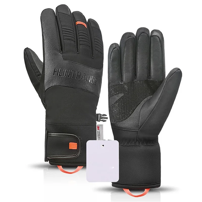 HUNTRANG A055 1 Pair Winter Leather Gloves Touch Screen Hand Protector - M