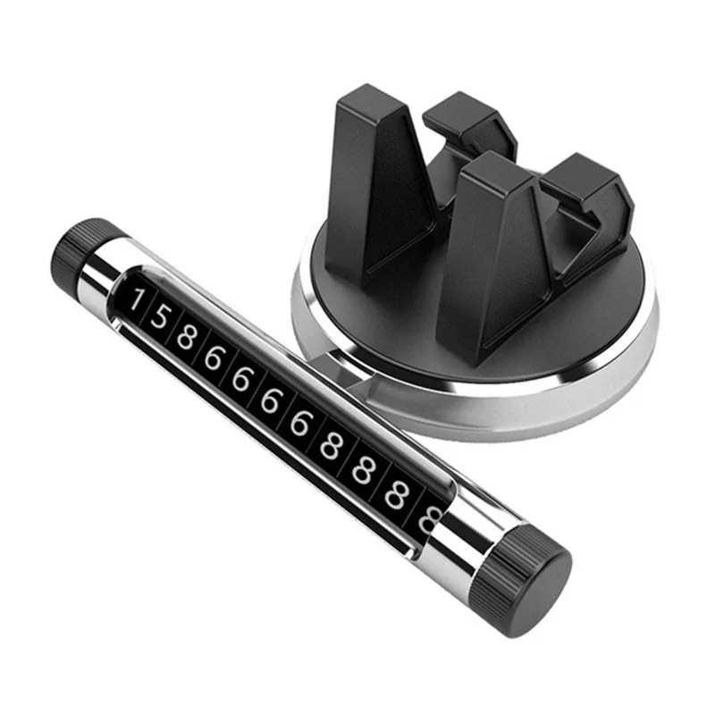 Hidden Temporary Stop Signal Car Phone Holder Mobile Number Plate XY-S001 - Silver