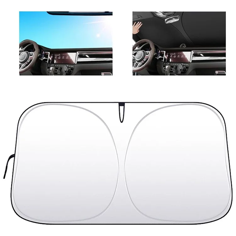 Car Front Windshield Sunshade Cover Titanium Silver Fabric Heat Insulation Sunscreen Baffle - S