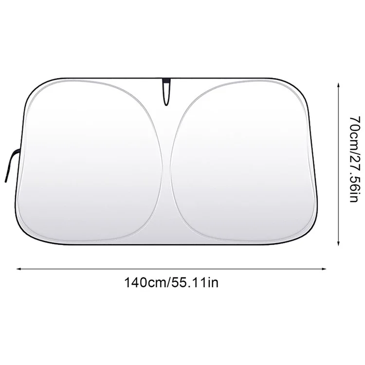 Car Front Windshield Sunshade Cover Titanium Silver Fabric Heat Insulation Sunscreen Baffle - S