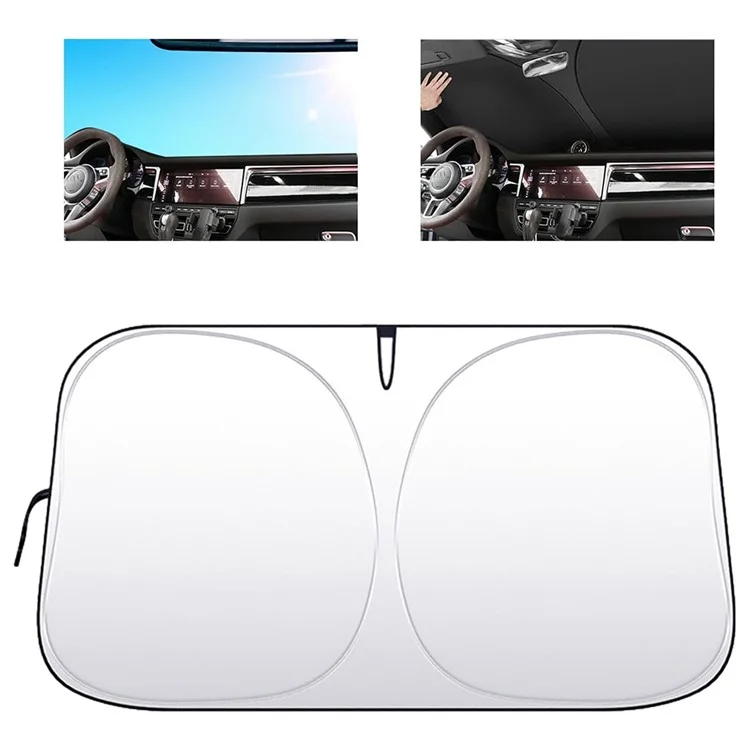 Car Front Windshield Sunshade Cover Titanium Silver Fabric Heat Insulation Sunscreen Baffle - L
