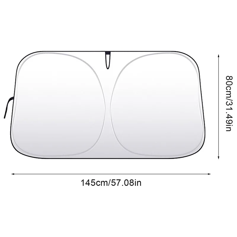 Car Front Windshield Sunshade Cover Titanium Silver Fabric Heat Insulation Sunscreen Baffle - L
