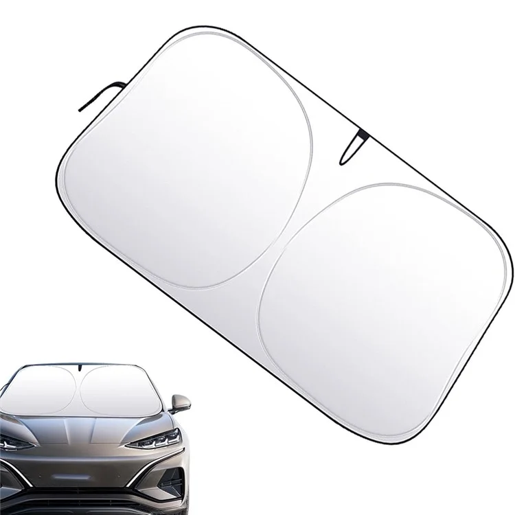 Car Front Windshield Sunshade Cover Titanium Silver Fabric Heat Insulation Sunscreen Baffle - L
