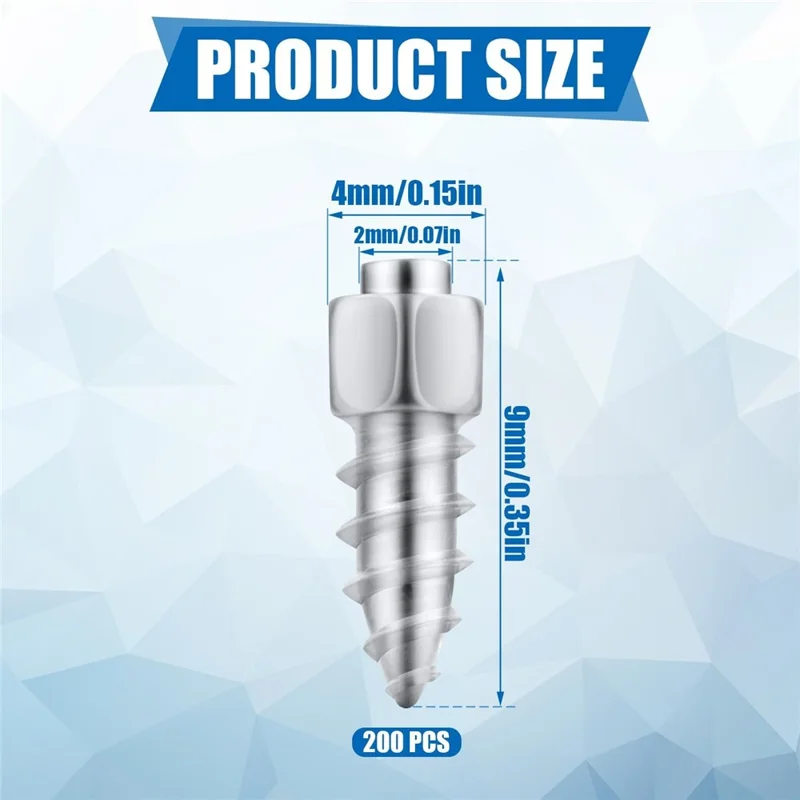 100Pcs 9 x 4mm Screw in Tire Studs Wheel Tyre Studs for Car Truck Motorcycle Bicycle Boot Tire Spikes - Silver