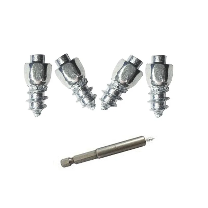 100Pcs 9 x 4mm Screw in Tire Studs Wheel Tyre Studs for Car Truck Motorcycle Bicycle Boot Tire Spikes - Silver