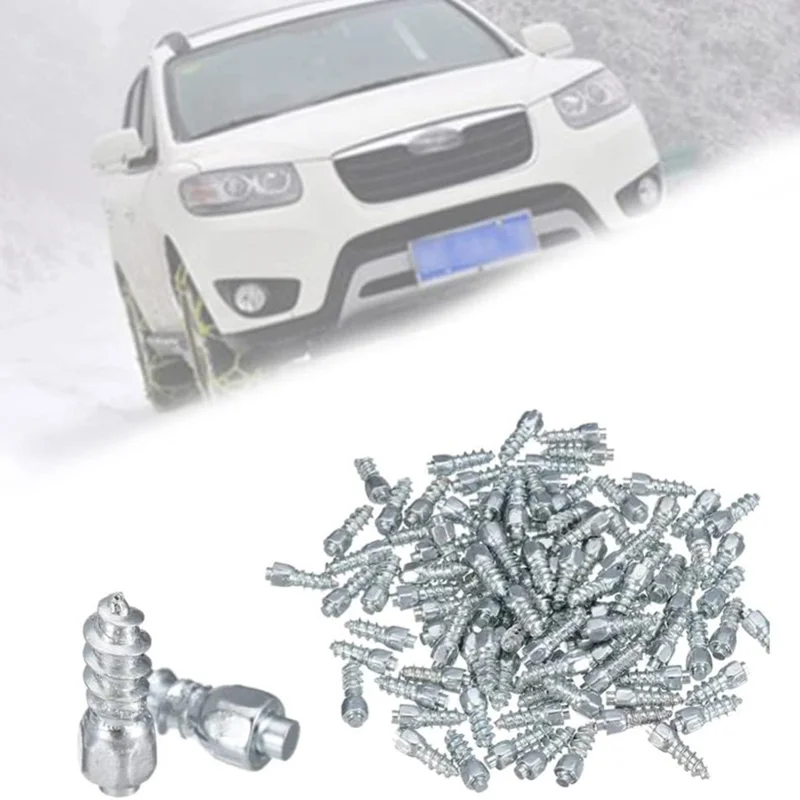 200Pcs 9 x 4mm Screw in Tire Studs Wheel Tyre Studs for Car Truck Motorcycle Bicycle Boot Tire Spikes - Silver