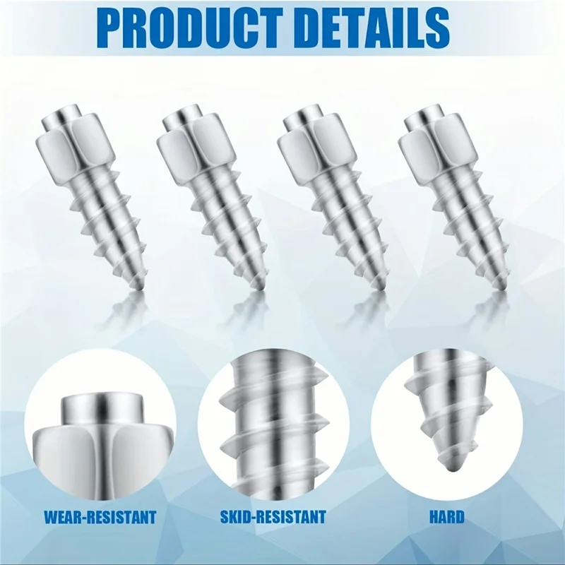 200Pcs 12 x 4mm Screw in Tire Studs Wheel Tyre Studs for Car Truck Motorcycle Bicycle Boot Tire Spikes - Silver