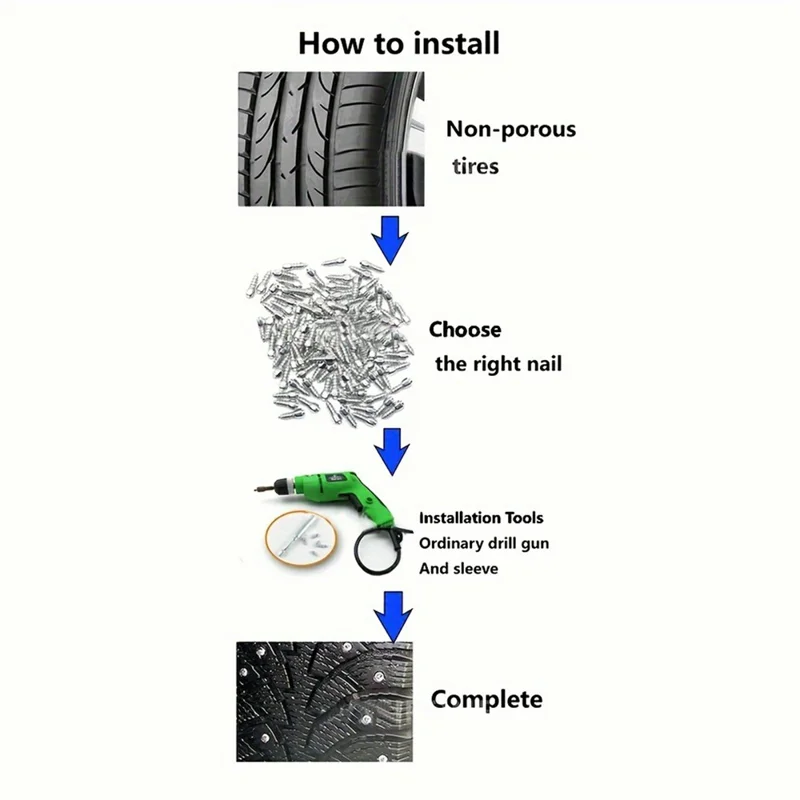 200Pcs 12 x 4mm Screw in Tire Studs Wheel Tyre Studs for Car Truck Motorcycle Bicycle Boot Tire Spikes - Silver