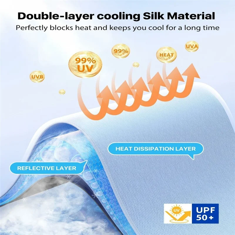 Parasol pare-brise S / M en cristal de glace refroidissant, pliable, avec tissu réfléchissant 240T, UPF50+, couverture type parapluie