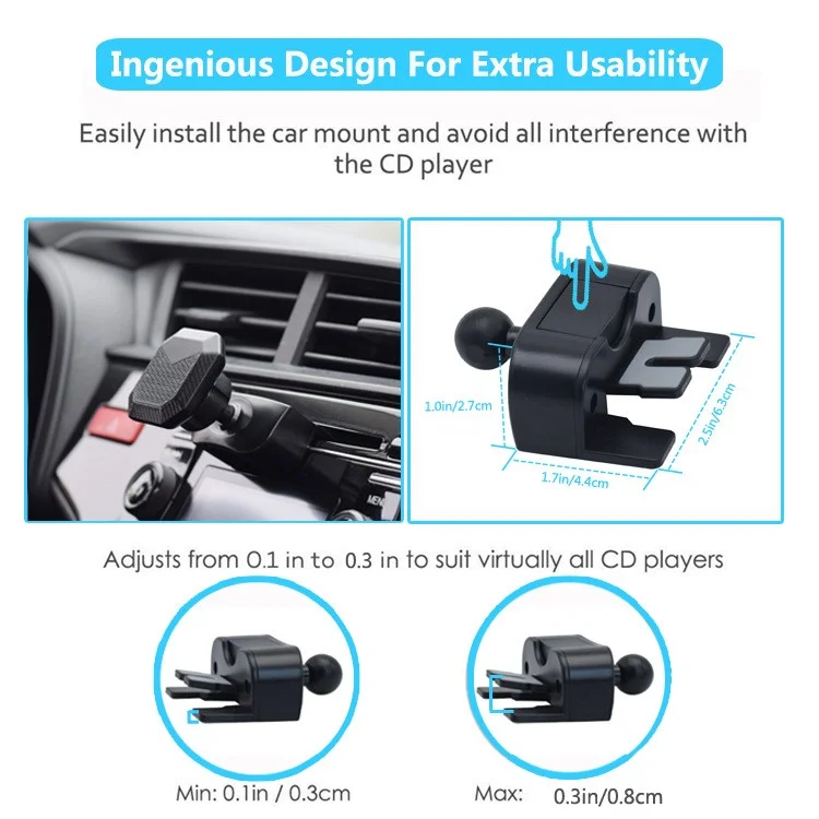 X033 Universal Strong Magnetic Car Mount Stand Carbon Fiber Car CD Port Phone Holder für Mobiltelefone