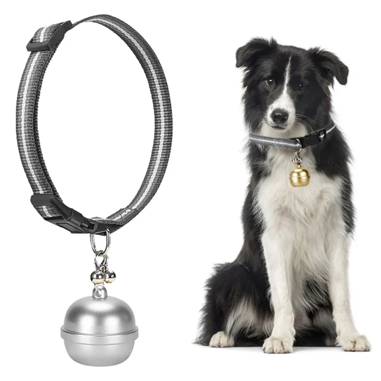 G15 WiFi Real-Time GPS Tracker IP67 Wasserdicht Haustier-Halsband Tinkle Bell Finder AGPS BeiDou LBS Tracking Halsband Gerät - Silber