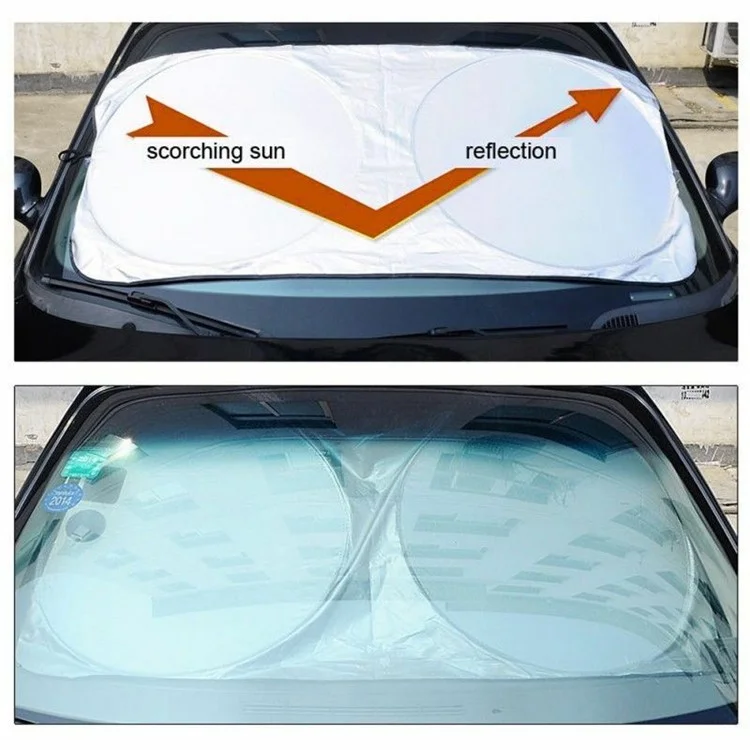 BY-342 6Pcs Car Windshield Sun Shade Set Silver Coated Cloth Car Windshield Cover Front Rear Window Visor