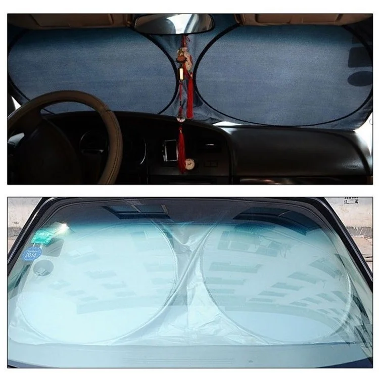 BY-342 6Pcs Car Windshield Sun Shade Set Silver Coated Cloth Car Windshield Cover Front Rear Window Visor