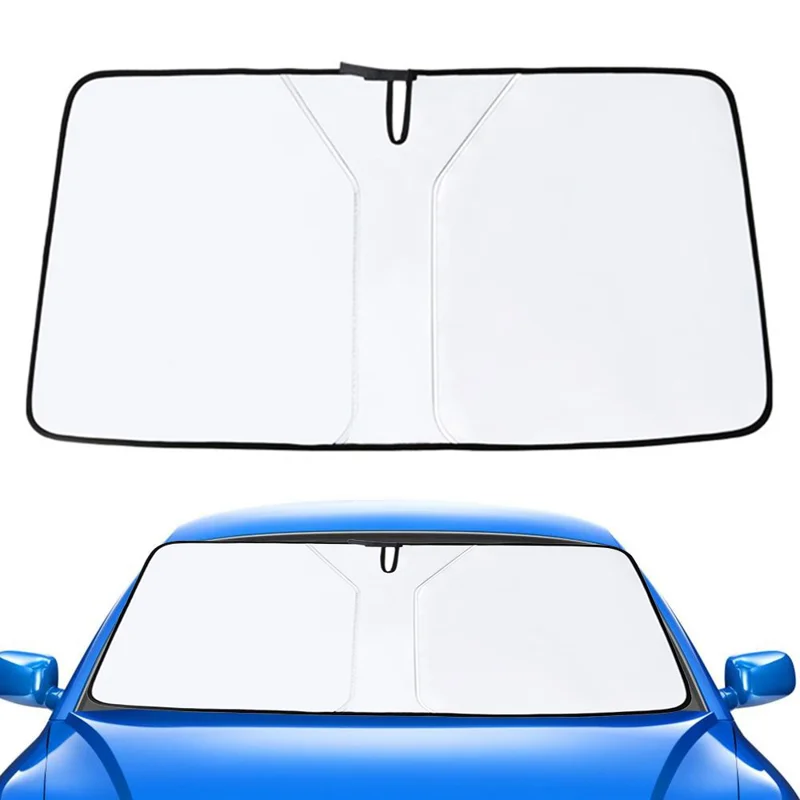 Parasole per parabrezza auto Riflettore dei raggi UV Protezione solare per auto, Dimensione S - Argento titanio