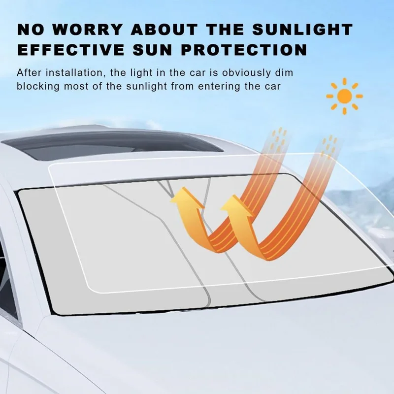 Parasole per parabrezza auto Riflettore dei raggi UV Protezione solare per auto, Dimensione S - Argento titanio