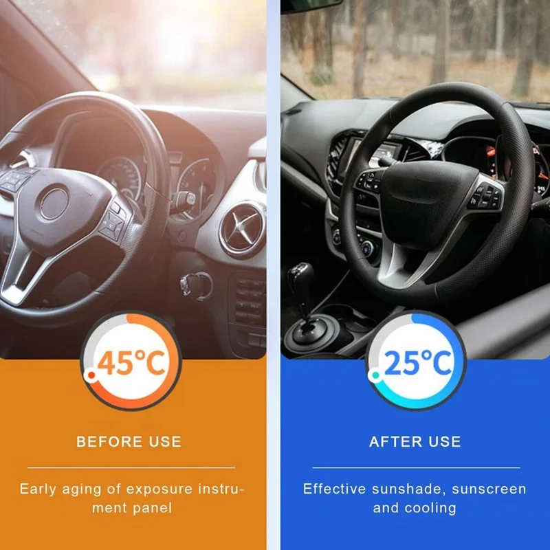 Parasole per parabrezza auto Riflettore dei raggi UV Protezione solare per auto, Dimensione S - Argento titanio