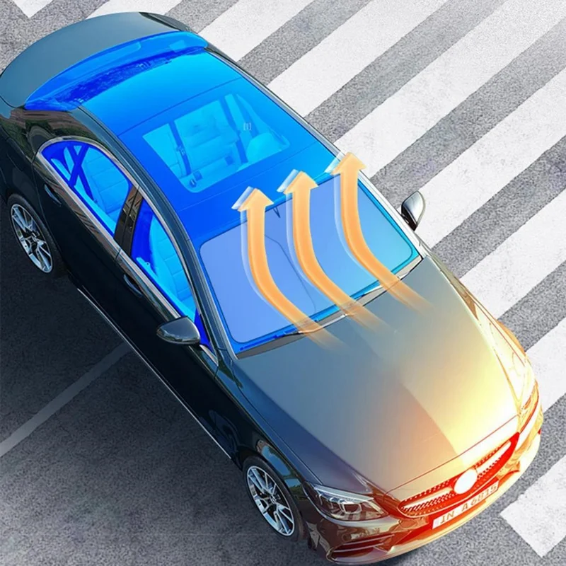 Parasole per parabrezza auto Riflettore dei raggi UV Protezione solare per auto, Dimensione S - Argento titanio