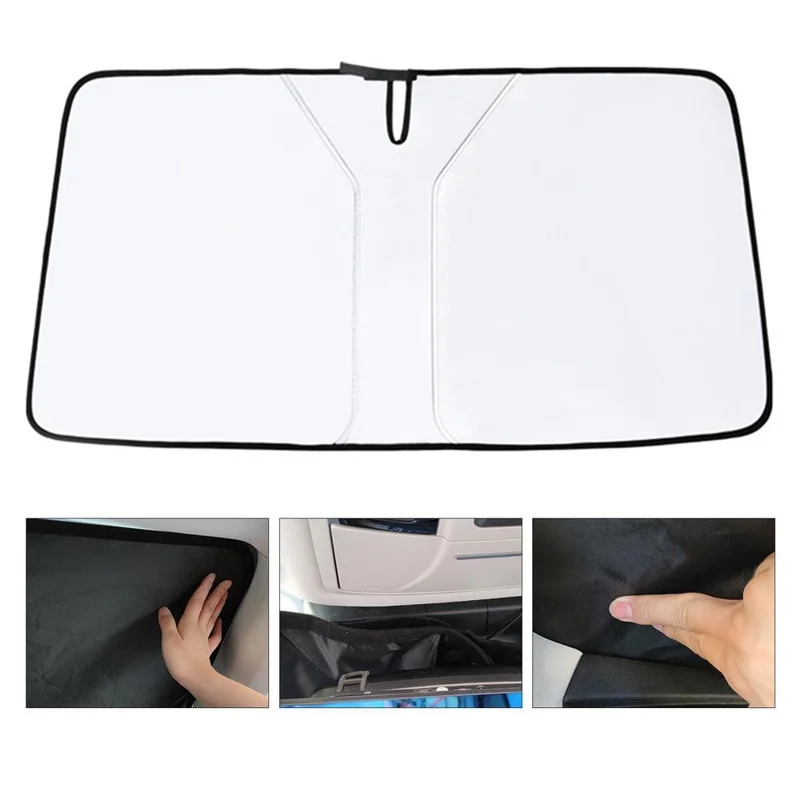 Parasole per parabrezza auto Riflettore dei raggi UV Protezione solare per auto, Dimensione S - Argento titanio