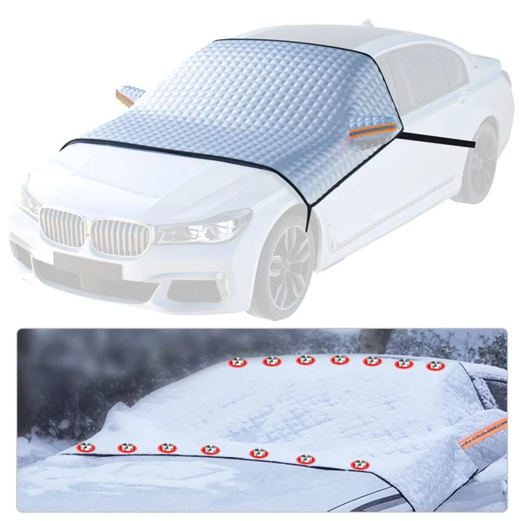 Cubierta para parabrisas de coche de invierno Aluminio Magnético + Tela Oxford Engrosada Resistente a la Nieve y a la Escarcha