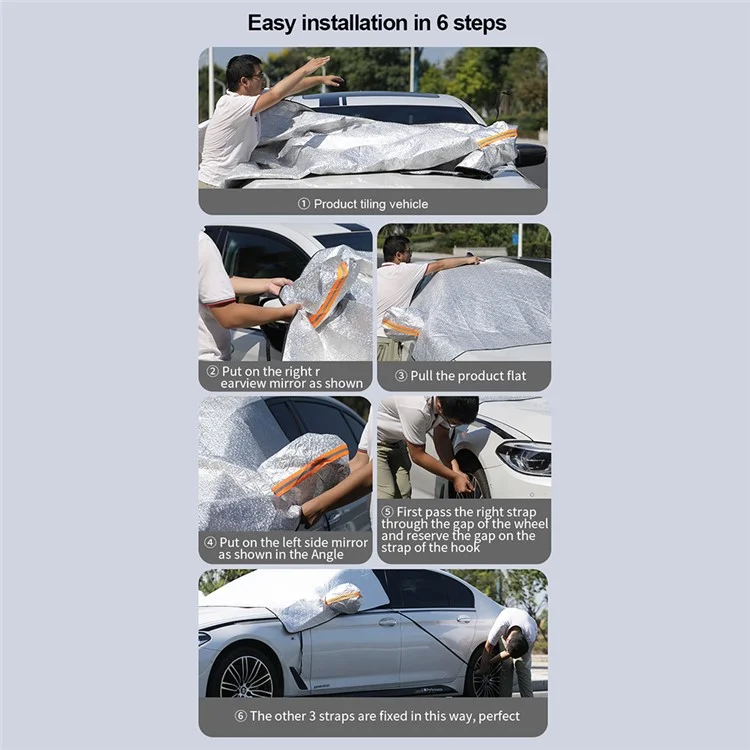 Cubierta para parabrisas de coche de invierno Aluminio Magnético + Tela Oxford Engrosada Resistente a la Nieve y a la Escarcha