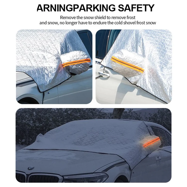 Cubierta para parabrisas de coche de invierno Aluminio Magnético + Tela Oxford Engrosada Resistente a la Nieve y a la Escarcha
