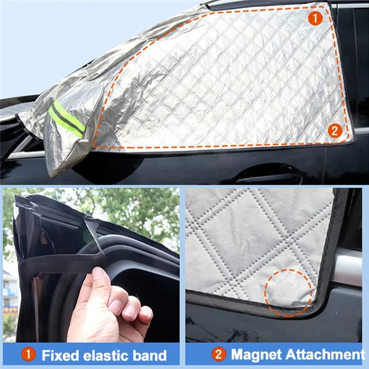 Película de Revestimento de Alumínio PE Magnética para Proteção de Gelo e Neve do Para-brisa do Carro, Tamanho: P