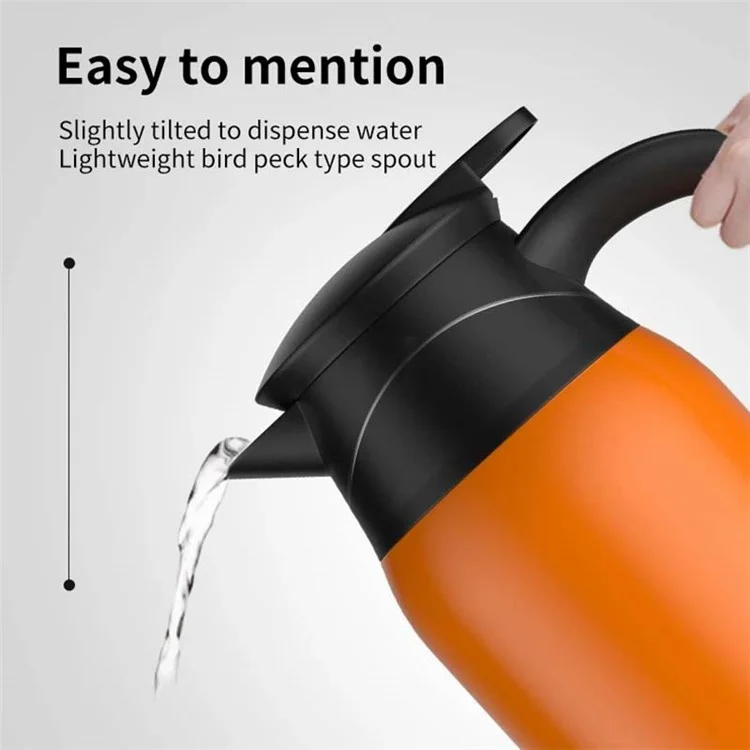 YT-1000A 12V 1000ml Car Electric Kettle Digital Display Edelstahl-Kochbecher (Kein FDA-Zertifikat) - Orange
