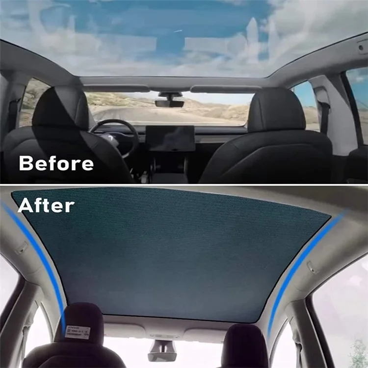 Для Model Y 2 набора козырька от солнца на стекло крыши + 1 набор козырька от солнца на заднее ветровое стекло - черный