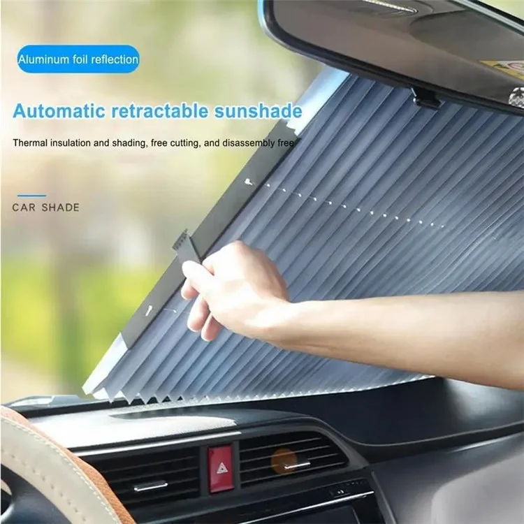 CS-111 70x160cm Summer Retractable Sunshade Car Interior Windshield Sun-proof Curtain