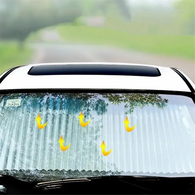 CS-111 65x160cm Car Windsisch Interior Ridishield Sun-sun Trof Rettracable Sunshade Protector