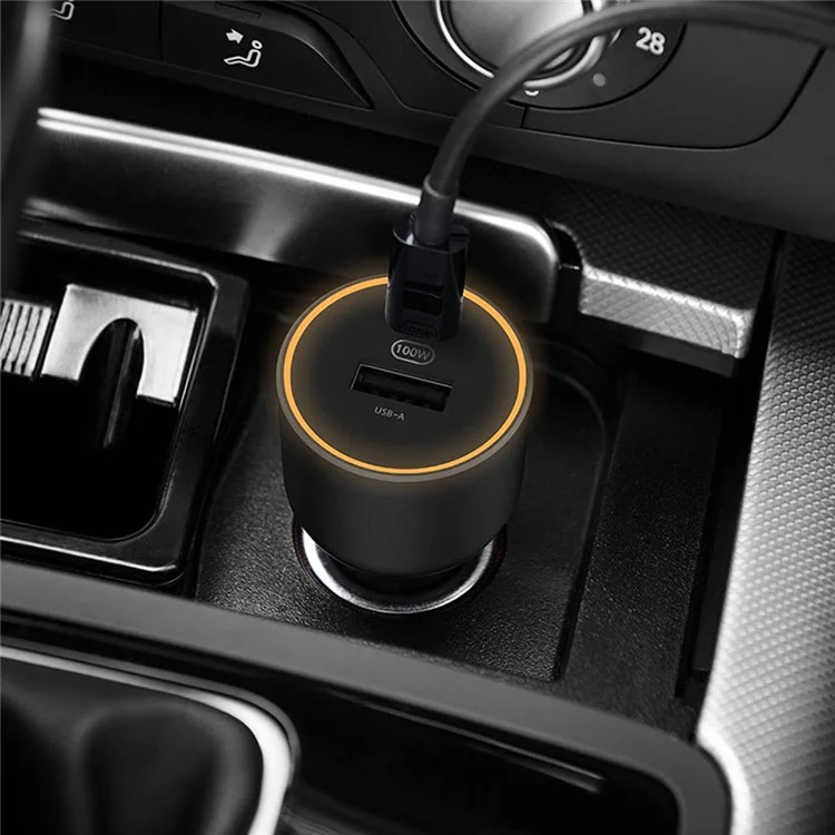 Xiaomi CC07ZM Type-C + USB Dual Ports Chargeur de Voiture Rapide 1A1C 100W