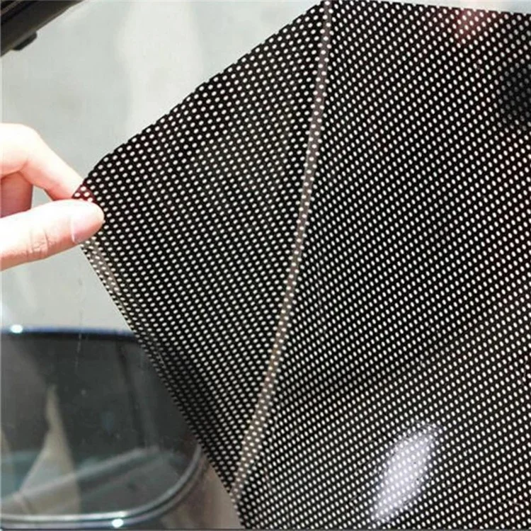 2Pcs 38x42cm Car Window Sunshade Sticker PVC Black Mesh Anti-UV Vehicle Glass Film