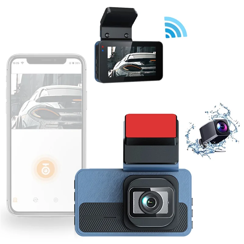 C15 WiFi Dash Cam Front 4K Traseiro 1080p 24h Modo de Estacionamento Câmera de Carro Com ADAS (sem GPS)