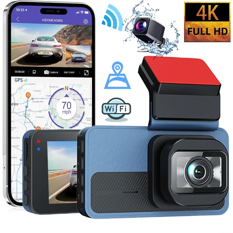 C15 Dual Dash Cam Front 4K Rear 1080P Parking Mode WiFi Car Camera with ADAS GPS