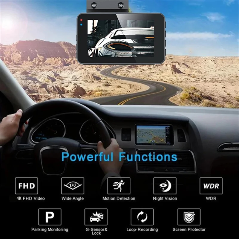 C15 Dual Dash Cam Front 4K Rear 1080P Parking Mode WiFi Car Camera with ADAS GPS