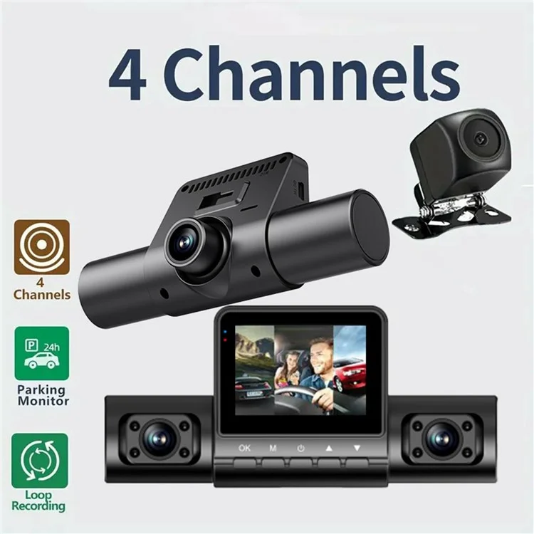 M80 Pro автомобильный видеорегистратор с дневным и ночным режимами съемки, функцией парковочного мониторинга и 4 камерами для записи вождения.