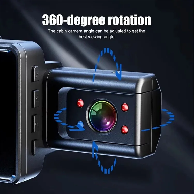 Telecamera per cruscotto anteriore e posteriore 1080P HD con visione notturna, registratore per auto (senza WiFi)