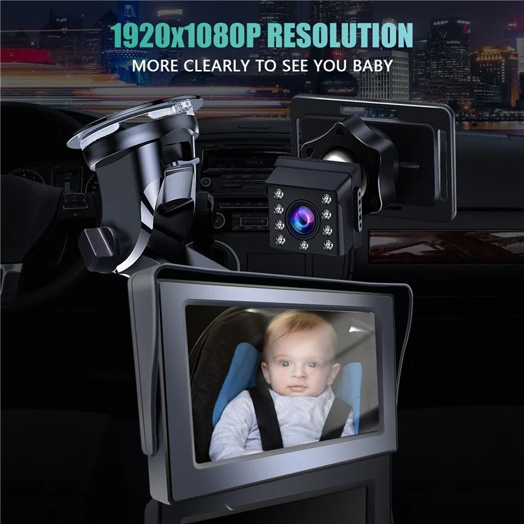 Монитор автомобиля R5037 4,3 дюйма HD 1080P с камерой для заднего сиденья с широким углом обзора и инфракрасной камерой