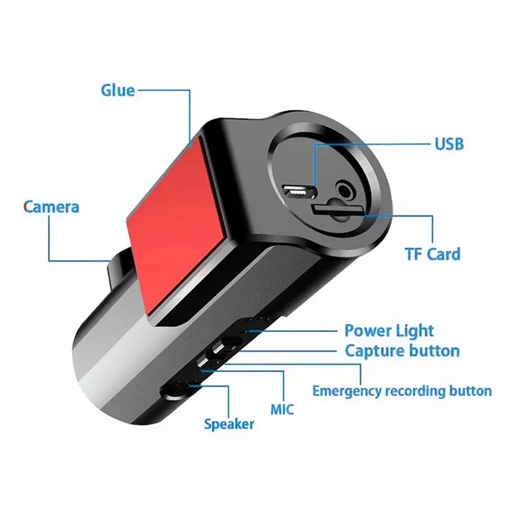 1080P HD Lipstick Size Dash Cam WiFi Smartphone Viewing Voice Control Camera with Parking Monitor