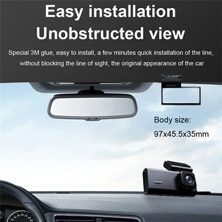 2K Ultra HD WiFi Night Vision Front and Rear Recording Car Dash Cam with Parking Monitor