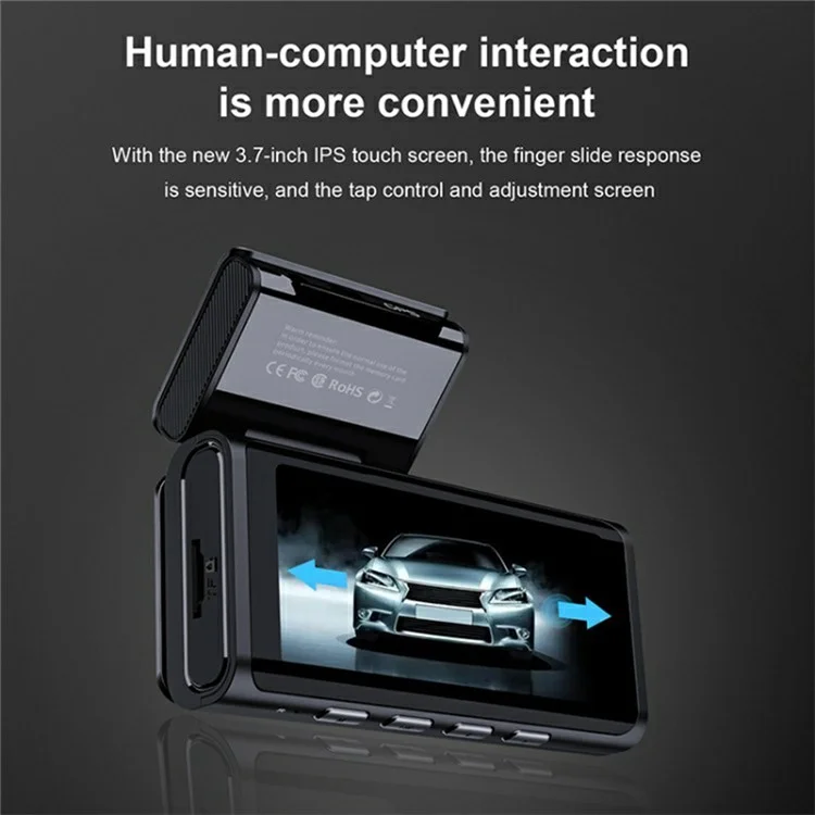 2K Ultra HD WiFi Night Vision Front and Rear Recording Car Dash Cam with Parking Monitor