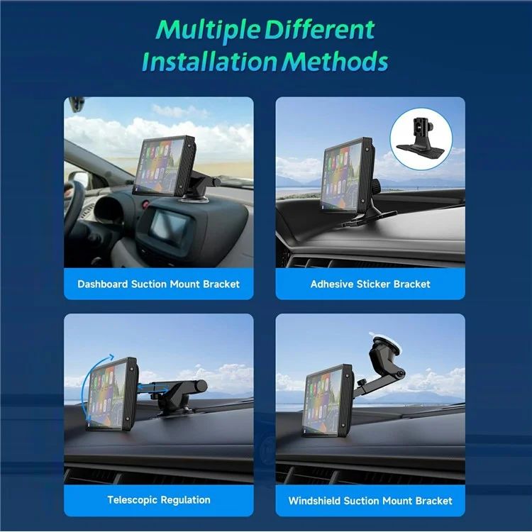 W514B Pantalla Portátil CarPlay de 10,26 Pulgadas con Cámara AHD de Doble Grabación y Tarjeta TF de 64G