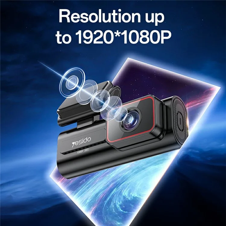 YESIDO KM21 Car Dash Cam 1080P HD 145 Degree Wide Angle 24 / 7 Monitoring Emergency Driving Recorder