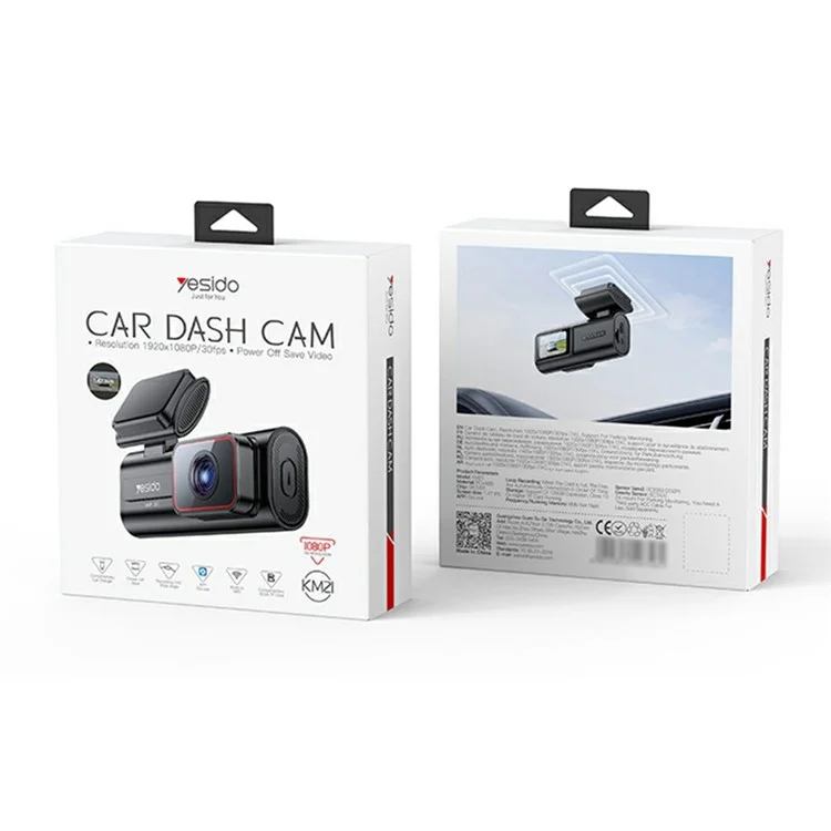 YESIDO KM21 Car Dash Cam 1080P HD 145 Degree Wide Angle 24 / 7 Monitoring Emergency Driving Recorder
