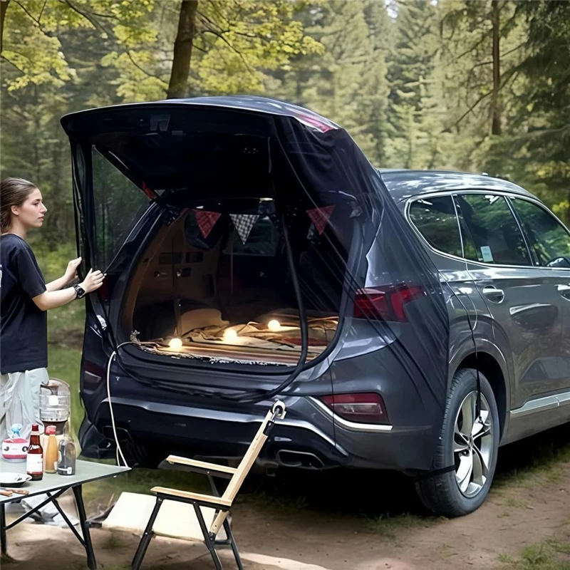 Tela de Proteção para Porta-Malas de Carro Anti-Mosquito para Camping Externo, Tamanho L