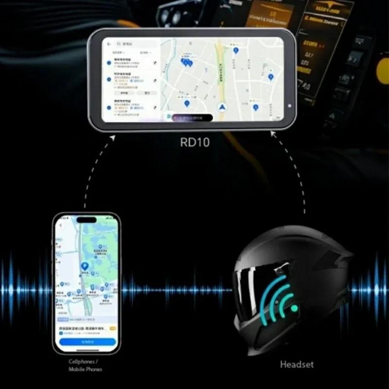 SJCAM RD10 de 6,25 pulgadas con CarPlay / Android Auto, Duplicación de Pantalla Inalámbrica, Cámara Doble Impermeable para Motocicleta